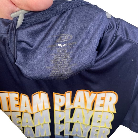 Pro Player Boys Size 10 12 Polyester Team Player Tshirt Navy - Picture 4 of 4